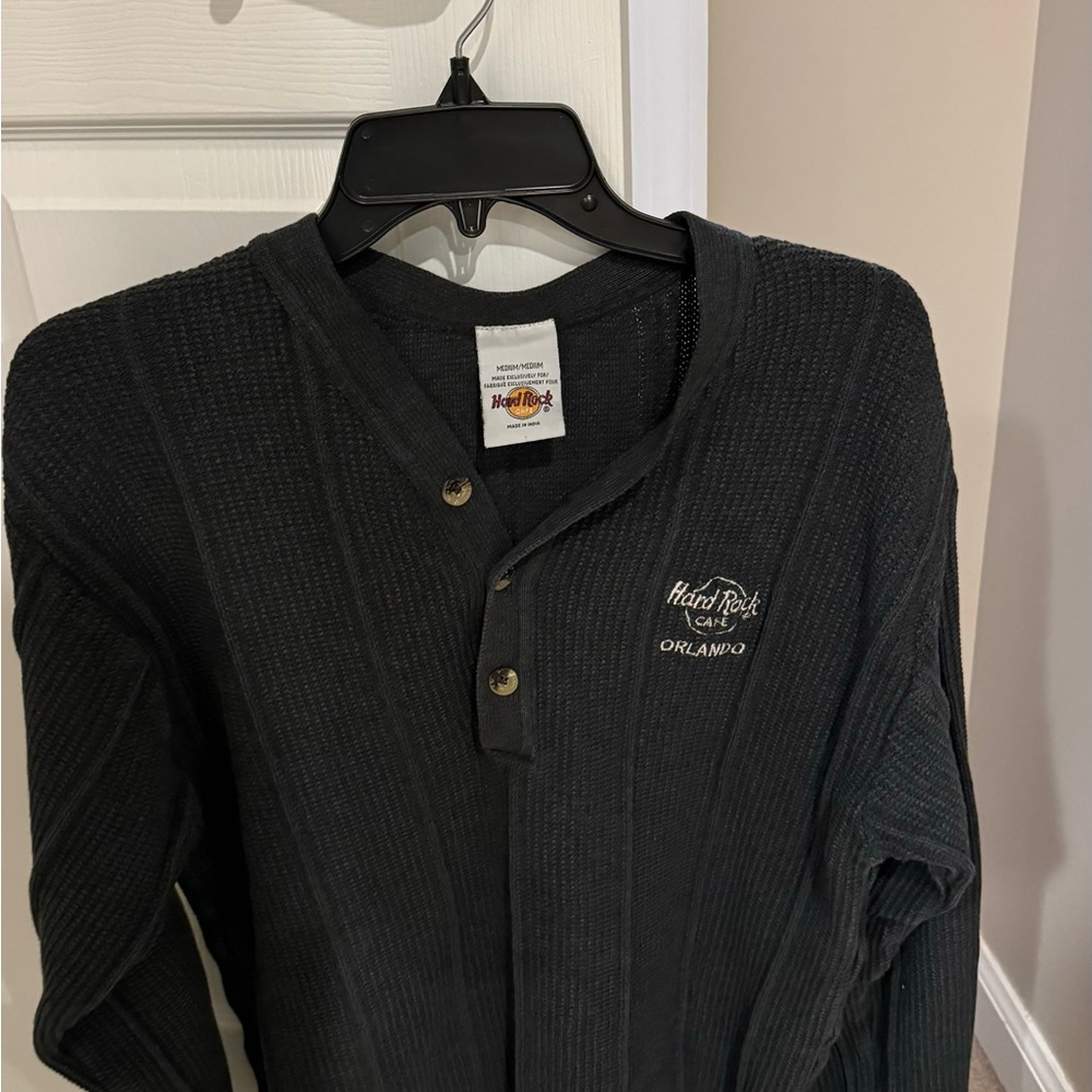 Hard Rock Cafe Black V-Neck Sweater